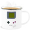 Emaille Becher Blechbecher - Karneval & Fasching - Tassen - Gameboy - 300 ml - Weiß Silber - nerd tasse fasnets geeks karnelval gamer rosenmontag 90ger fastnacht nerds karneval& 90 er faschings-