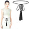 Giantree Tassel Braided Waist Belt for Women, Skinny Tassel Braided Bowknot Waist Rope Belt for Skirt Dress(Black)