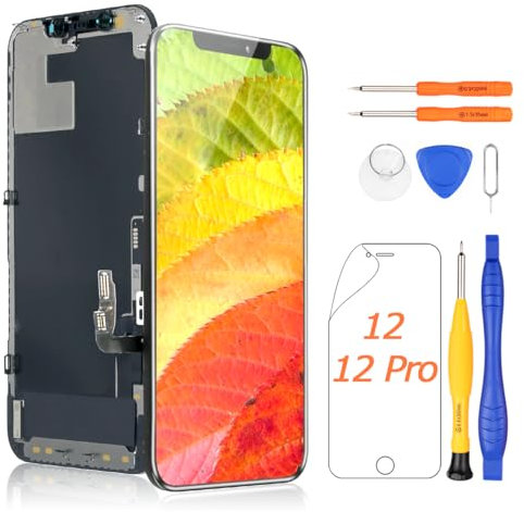 Yodoit Display für Phone 12/12 pro LCD Display Bildschirm Schwarz Vormontiert Touch Display Glas Ersatz mit Reparaturset 6,1 Zoll