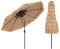 COSTWAY Parasol de Jardin Exterieur Ø 290 cm, Parasol Plage en 9 Couches Paille, 35° Inclinaison et Manivelle, 32 Lumières LED Solaire, 8 Baleines, Parasol Hawaïen pour Jardin Plage Piscine