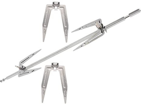 OUNONA 1Fourchette Tourne Broche Rotissoire, Pince à Viande avec Vis de Blocage pour Tournebroche, Fourchette à poulet rôti en acier inoxydable rôtissoire au four fourchettes de barbecue professionnel