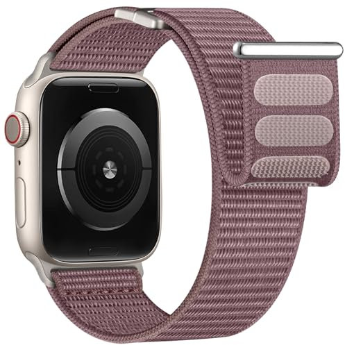 Oielai Bracelet Nylon Compatible avec Apple Watch 42mm 41mm 40mm 38mm Femme, Velcro Sport Loop pour iWatch SE Series 10 9 8 7 6 5 4 3 2 1
