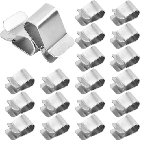 25 pièces Clip en Acier Inoxydable, Pince en Métal,Collier de Serrage Echappement, Clip U à Ressort en Acier Inoxydable Argenté, 21.4mm X 12mm