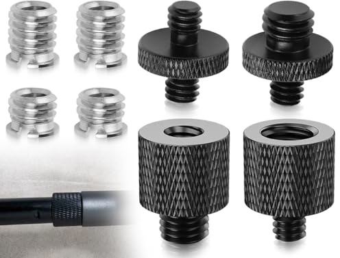 KAPSING Juego de adaptadores de trípode, Adaptador de Rosca de 1/4 a 3/8 de Pulgada,Tornillo de trípode de 3/8 a 1/4 de Pulgada,Tornillo Doble de Rosca de 1/4 a 1/4,Tornillo de cámara
