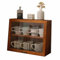 Wood Mug Holder Small Wooden Display Cabinets, 2 Tier Countertop Cabinet Self-Assembly, Bread Bins, Table Top Storage Cabinet, Coffee Bar Organizer, Mug Cup Organizer, Mug Storage for Kitchen