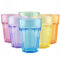 simpa 6PC Rainbow Coloured Retro American Diner Style Drinking Glass Tumblers 420ml