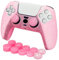 HLRAO Cover protettiva in silicone antiscivolo rosa glitterata compatibile con controller PS5/Slim/Pro, 8 tappi per pollice glitterati e 2 tappi per impugnature.
