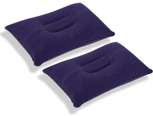 AMSNINK 2er Aufblasbares Kissen - Ultraleichtes Reisekissen für Camping, Strand und Flugreisen, Kompaktes Strandzubehör und Urlaub Must Haves mit Wasserdichtem Material und Schnellem Aufblas-System