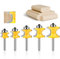 WSOOX 5PCS Halbstabfräser mit 8 mm Schaft Bullnose Fräser Set Standard for Wood Holzbearbeitung Fräser R:3.18mm,4.76mm,6.35mm,7.96mm,9.53mm.