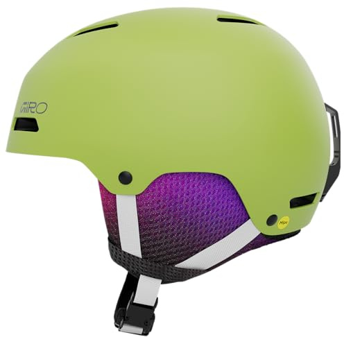Giro Crue MIPS Ski Helmet - Snowboard Helmet for Kids, Youth, Boys, and Girls Matte Flo Green Small (52-55.5cm)