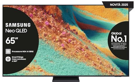 Samsung Smart TV 65'' QE65QN85FAUXZT Neo QLED 4K, NQ4 AI Gen2 Processor, 4K AI Upscaling, Dolby Atmos & OTS Lite, Simple Chamfer Design, 2025