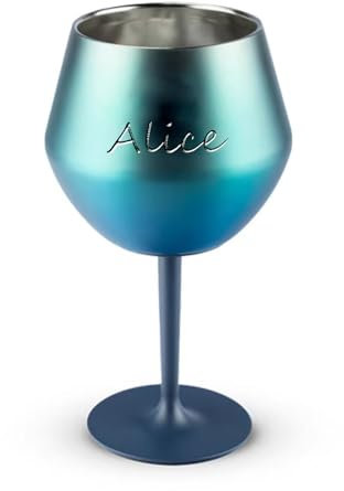 Personalized Stainless Steel Goblet Custom Engraved Text Wine Glasses Metal Drink Champagne Goblet for Birthday Party Wedding,500 ml (Green)