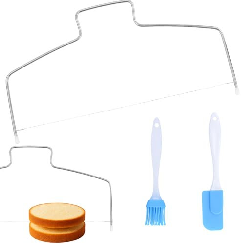 Tortenschneider - Tortenbodenschneider 32 cm, Edelstahl Kuchenschneider höhenverstellbar, Tortensäge zum einfachen Schneiden des Tortenbodens in gleichmäßige Schichten