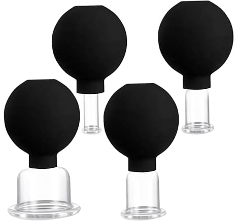 Gesichts-Cupping - Körper-Cupping Massagebecher Set,Vakuum-Saugglocken Set Mit 4 Teilen Für Schönheitssalon Zuhause Und Rückenmassage