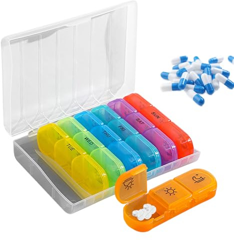 Cushangty Pilulier Hebdomadaire | Compartiments 3 Prises Par Jour - Boîtier Compact Étanche pour Médicaments Maison Sac Voiture Poche