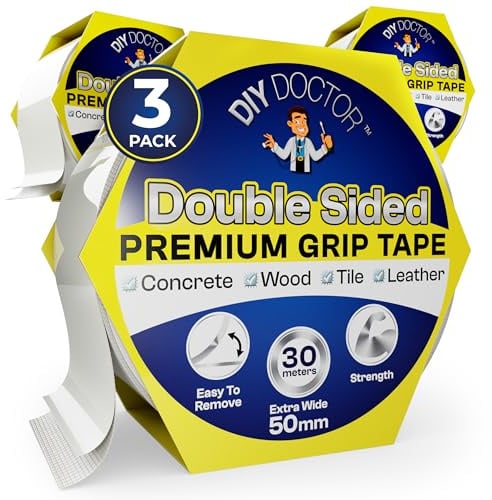 DIY Doctor XL Double Sided Carpet Tape 30m x 50mm, Heavy Duty, 3 Pack | Secures Rugs on Any Surface · Long-lasting Reliable Grip