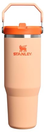 Stanley 1913 Flip Straw Tumbler Vattenflaska 0.89L - Orange Sherbet | Med Halm - Håller Kallt I 12+ Timmar - Rostfritt Stål Vattenflaska - BPA-Fri Resemugg - Lätt Att Bära - Diskmaskin Säker