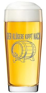 Valhalla Bierglas Gravur Der Klügere kippt nach 500ml spülmaschinenfest für stilvolle Erlebnisse bei geselligen Runden Perfekt für jeden Bierliebhaber
