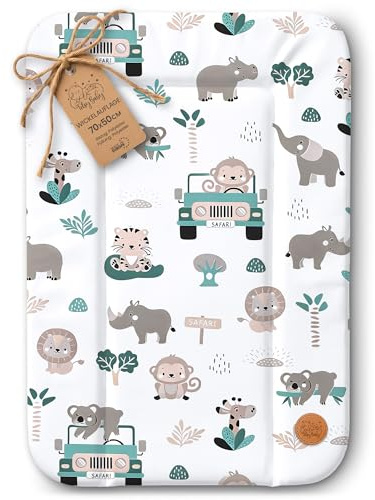 Fasciatoio neonato 70 x 50 cm - materassino portatile universale lavabile e impermeabile su cassettiera lavatrice e tavolo cuscino da viaggio tappetino materasso Oeko-Tex Africa