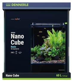 Dennerle Nano Cube Basic, 60 Liter - 38 x 38 x 43 cm - Mini-Aquarium Set mit abgerundeten Ecken