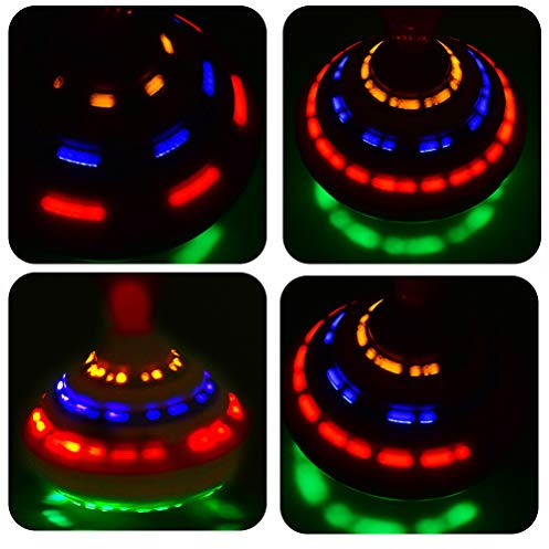 Sxhlseller Push-Down-Kreisel-Spielzeug, LED-Kreisel-Spielzeug, Hand-Spinnspielzeug, mit Licht und Musik, für (Colorful)