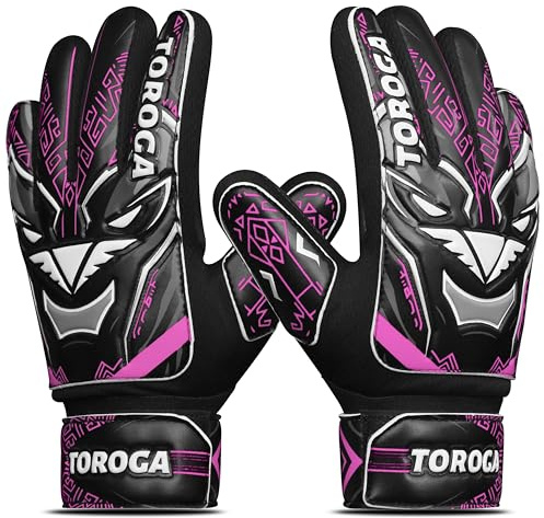 TOROGA Infinity Pro Junior Kinder Torwarthandschuhe – Fußballhandschuhe mit Grip-Latex, Fingerschutz & Doppeltem Handgelenkband – Für Jungen & Mädchen