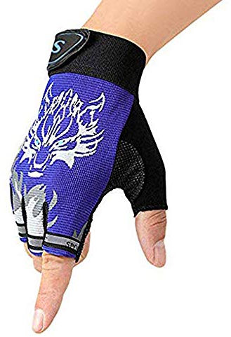 Kids Children Sports Half Finger Gloves Mittens Breathable & Non-slip Cycling Gloves Shockproof Fingerless Gloves for for Riding Motorcycle Bike Camping Hiking Climbing Fitness UV protection Gloves