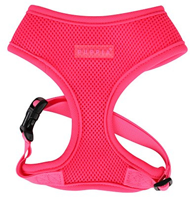 Puppia Neon Dog Harness for small and medium dogs - Super soft and comfortable - Also usable as Puppy Harness, Pink, XL
