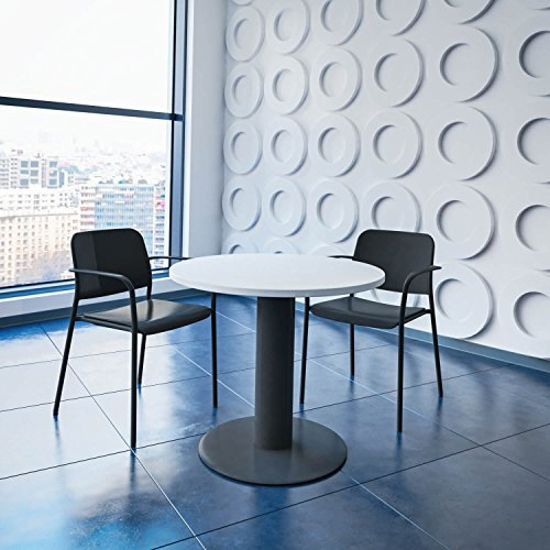 Weber Büro Optima runder Besprechungstisch Ø 80 cm Weiß Anthrazites Gestell Tisch Esstisch