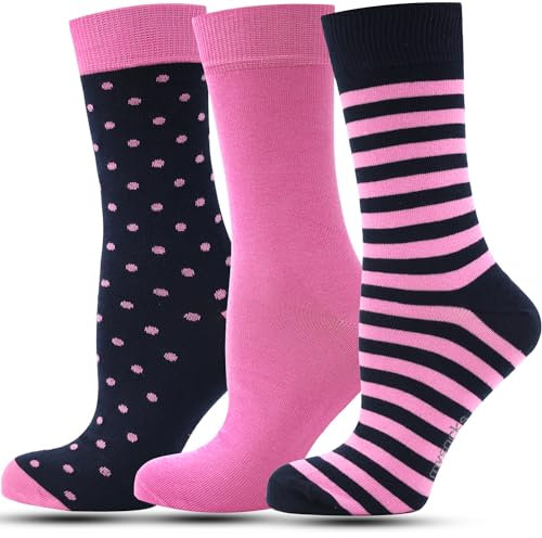 Mysocks® 3 paires de chaussettes à la cheville Multi Design Rose marine