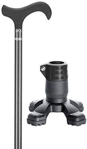 Ossenberg Carbonstock in schwarz mit Derbygriff inkl. Safety Foot in schwarz - 120 kg