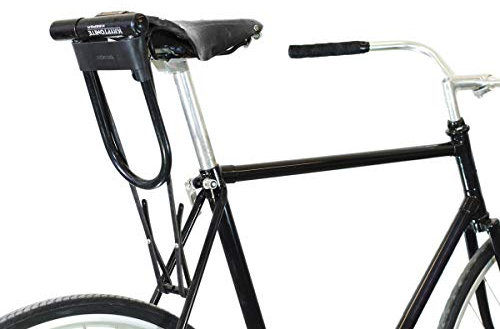 Oopsmark U-Lock Holster for Kryptonite Bicycle Locks - Leather D-Lock Holder for More Quiet Bike Ride (Black)