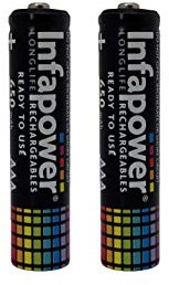 Lights4fun 2X AAA NI-MH 650mAh Solar Akku wiederaufladbar