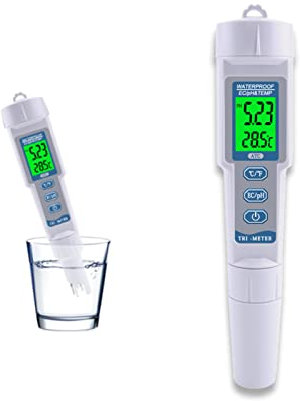 Zunate Hohe Genauigkeit 3 in 1 Wasserprüfgerät Digital PH Messgerät,Digital PH/EC/Temp Meter Wasserqualität Monitor Tester tragbar Monitor PH Wasserqualitätstester,für Trinkwasser, Aquarien, usw