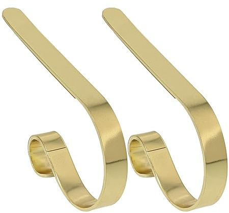 Haute Decor Original Mantle Clips (Pack of 2) - Shiny Brass