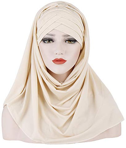 Amorar Hijab Kopftuch für Damen Muslimische Frauen Schal Kopfbedeckung Hidschab Islamische Gesichtsschleier Turban Hals Chemo Kappe Bandana Haartuch Beanie Mützen