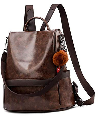 shepretty Damen Rucksack Anti Diebstahl Umhängetasche Multifunktions Schultaschen,6766Kaffee.