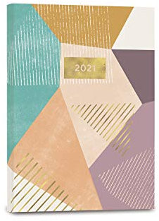 High Note 2021 Planner by Kate Aurelia, Peach Geometric 18-Month Softcover Planner, July 2020 - December 2021, 5.75 x 7.75