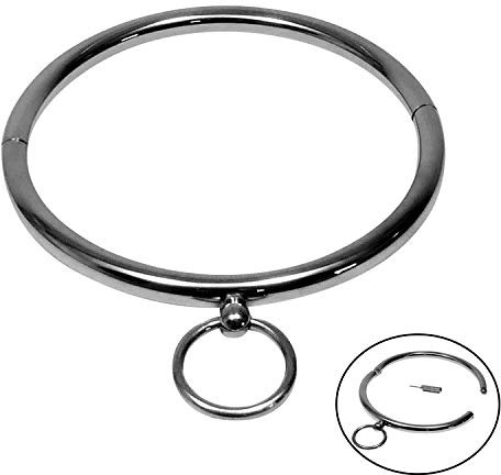 Mens-Shop24 Bondage Halsband Edelstahl Größenauswahl Unisex Sklavenspielzeug Fetisch Halsfessel Metall Halsreif Erotik Sexspielzeuge für Frauen & Männer (HB15) (Innen(Ø): 140 mm)