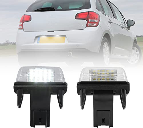 NSLUMO 2pcs LED License Number Plate Light Lamp For Citro/en C3 C4 C5 C3 Picasso Berlingo Canbus Number Plate Lights Parking Lamp