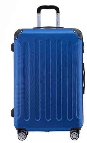 BEIBYE- Hartschalenkoffer Koffer Trolley Rollkoffer Reisekoffer Zahlenschloß 4 Zwilings-Rollen (Diamond-Blue, Middle-66cm)