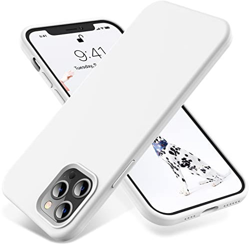 OTOFLY Compatible with iPhone 12 Pro Max Case 6.7 inch(2020),[Silky and Soft Touch Series] Premium Soft Liquid Silicone Rubber Full-Body Protective Bumper Case (White)