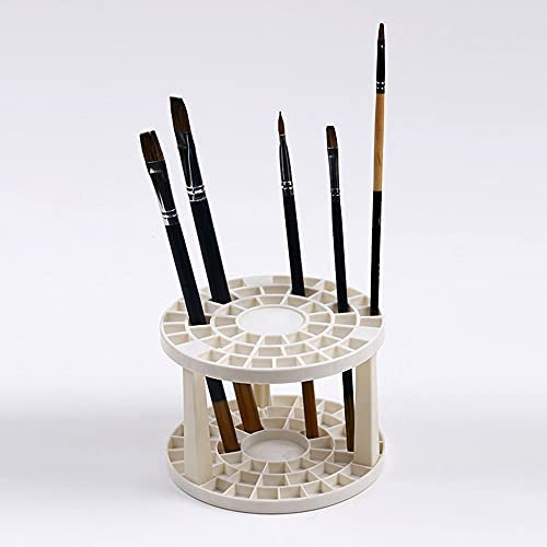 Youfui 49 Holes Paint Brush Holder Stand-Artist Paint & Makeup Brushes Holder for Pens, Pencils or Small Tools (White)