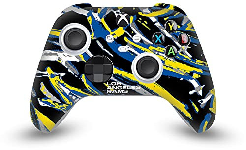 Head Case Designs Licenza Ufficiale NFL Tratti di Pennello Astratti Los Angeles Rams Vinile Sticker Gaming Pelle Adesivo Compatibile con Xbox Series X/S Controller