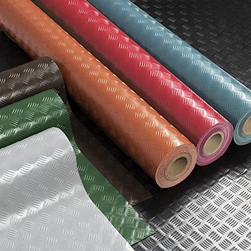 Floordirekt PVC Bodenbelag Diamond Cut - Gummimatte Meterware - Stärke: 2mm - Riffelblechmuster - Rutschfest und unempfindlich gegen Flüssigkeiten & Schmutz - Universell einsetzbar (120x300cm, Braun)