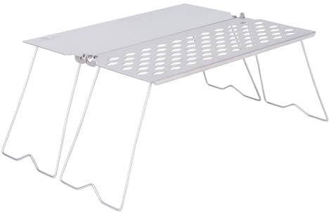 Boundless Voyage Parrilla de barbacoa con patas de titanio plegable para fogata con placa para freír, utensilios de cocina para camping Ti2028C
