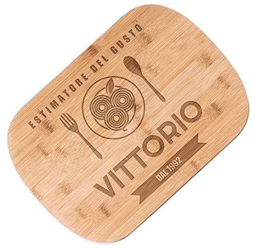 Maverton Tagliere in bambù - incisione personalizzata - dimensioni 35cm x 25cm - battilardo rettangolare - eco-friendly - pensiero speciale per l’ uomo - estimatore