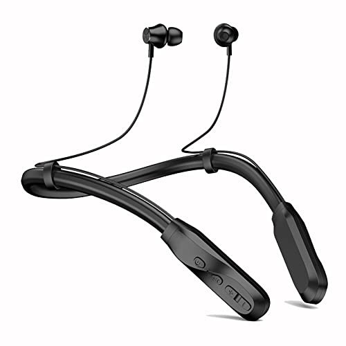 Nepartak Cuffie Bluetooth, lunga durata della batteria, 100 ore di riproduzione, IPX5 impermeabile, nero Bluetooth senza fili Sport Headphones, Bluetooth Neckband Running Headset con microfono