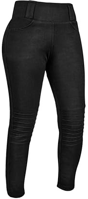 GREAT BIKERS GEAR - Women Motorcycle Leggings Riding Ladies Pants Protective Cargo Motorbike with Free Ce Protectors Armored Black