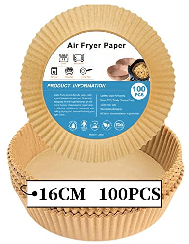 Papel freidora aire 3L-5L, 100 piezas de papel de horno, papel de pergamino antiadherente para freír, hornear, cocinar, asar y a prueba de aceite